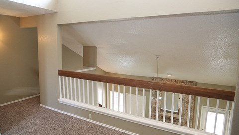 a view of the loft from the living room